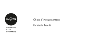 Choix d'investissement 1