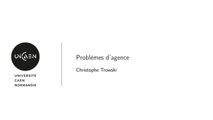 Problèmes d'agence 1