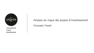 Analyse du risque des projets d'investissement 1