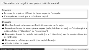 Choix d'investissement et coût du capital 5