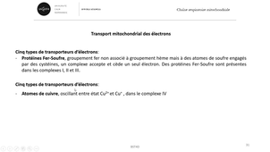 Cours chaîne respiratoire mitochondriale suite